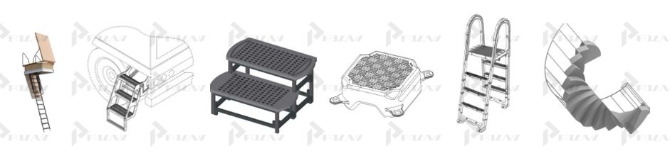 Ступени лестниц, лестницы, строительные леса Патенты на промышленный образец класс 25-04 МКПО: дизайн и форма ступени лестниц, лестницы, строительных лесов